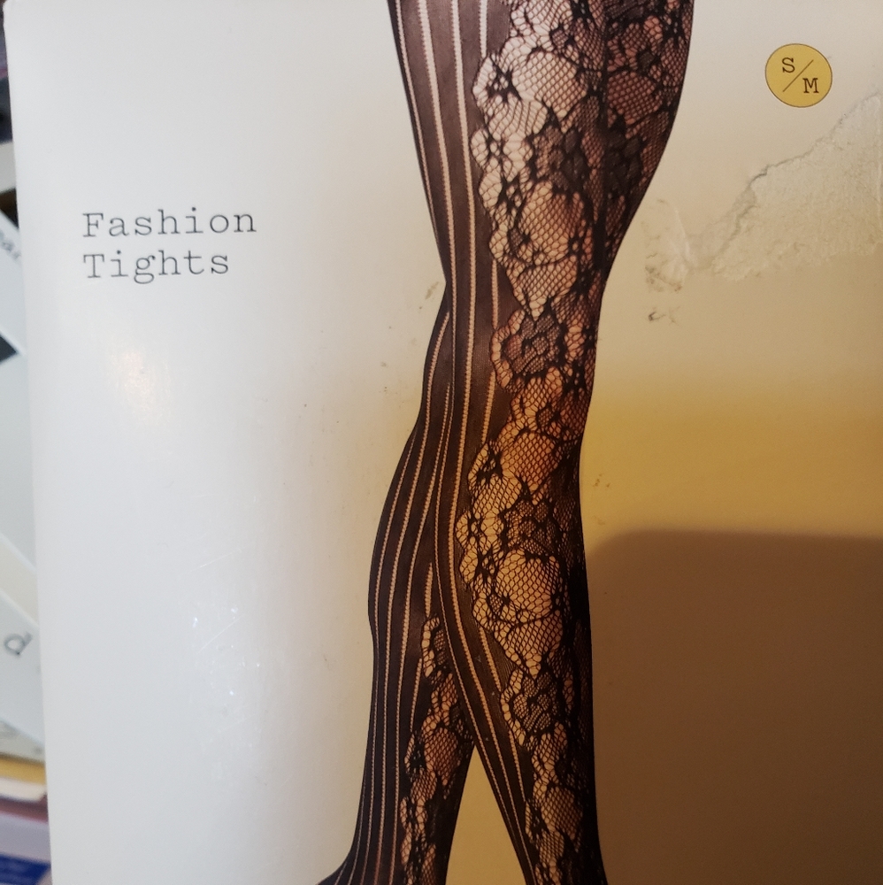 NWT Black Net Floral Tights